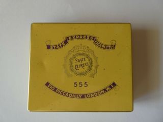 Empty Advertising Cigarette Tin - State Express 555 Canadian Pacific Airlines