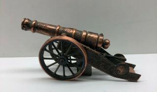 Vintage Cannon Lighter Red Copper Brass.  With Lion Detail