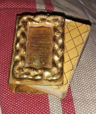 Vintage Brass Picture Frame Front Match Box Cover Matchbox Holder Book 1.  5 " X1 "