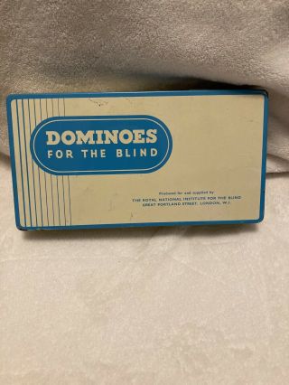 Dominoes For The Blind Vintage Set Royal National Institute Tin Box Set