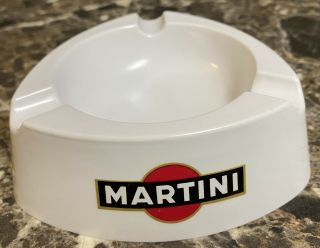 Martini & Rossi Triangle Ashtray Red Dot Acrylic Plastic White Vintage