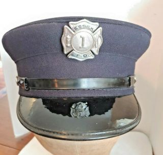 Great Vintage Fire Department Hat 1964 Custom Made Head\master 7 1/8 Size
