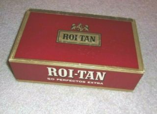 Vintage Roi - Tan Perfectos Extra Cigar Box 10 Cent Orig American