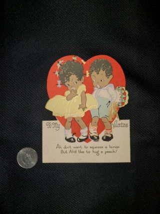 Vintage Black Americana Valentine Card Rust Craft Greeting Card Company Boston