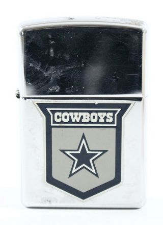 Dallas Cowboys Vintage Metal Zippo Lighter J05 Made In Bradford Usa 2.  25 "