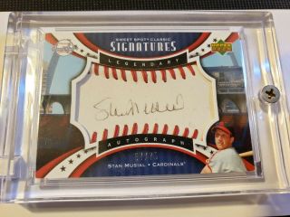 Stan Musial - 2007 Sweet Spot Classic Signatures - Red Stitch/black Ink 57/75