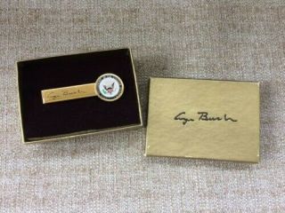 Vintage Vice Presidential Tie Bar/clasp - George Bush (with Stamped Signature)