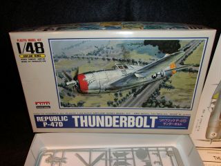 Vintage Arii 1:48 Republic P - 47d Thunderbolt Plastic Model Airplane Kit
