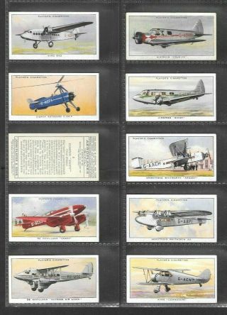 Player 1935 Interesting (aviation) Full 50 Card Set " Aeroplanes - Civil "