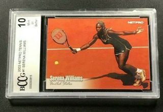 Serena Williams 2003 Netpro Tennis 1rookie Card Rc Bgs Bccg Graded 10