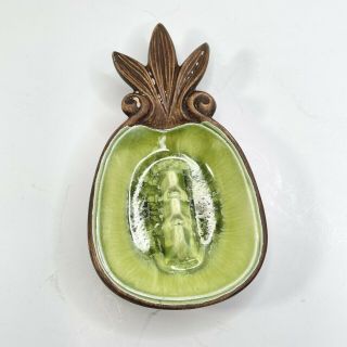 Vintage 1963 Treasure Craft Maui Hawaii Green Pineapple Ashtray Tiki