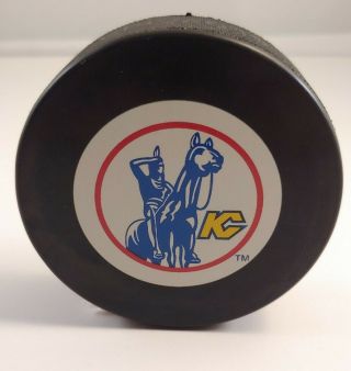 Vintage Kansas City Scouts Nhl Hockey Puck - In Glas Co Vegum Rare