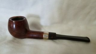 Vintage Estate Claridge Imported Briar Smoking Pipe With Sterling Silver Band