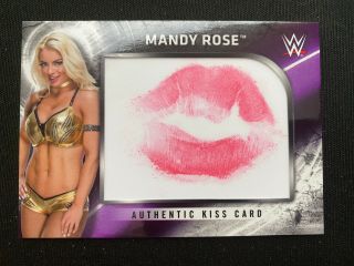 2018 Topps Wwe Kiss Card Mandy Rose 87/99 Real Lipstick Card Wwe Superstar