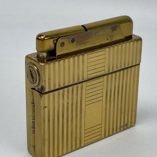 Vintage Ladylite Marathon Art Deco Cigarette Case And Lighter Brass Gold Tone