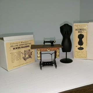 Shackman Dollhouse Miniatures Vintage Sewing Machine And Dress Makers Model