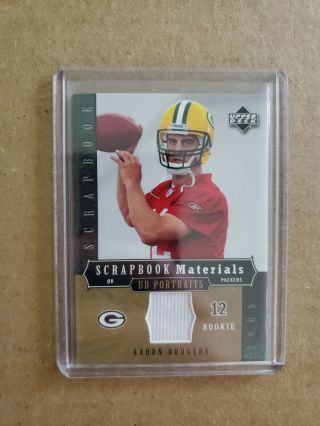 2005 Ud Portraits Aaron Rodgers Scrapbook Materials Rookie Rc Jersey Patch