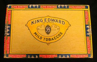 Vintage King Edward The Seventh Cardboard 50 Cigar Box Factory No.  110 Florida