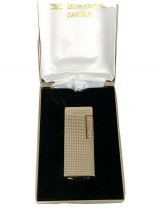 Vintage Gold Tone Zaima Cigarette Lighter With Case