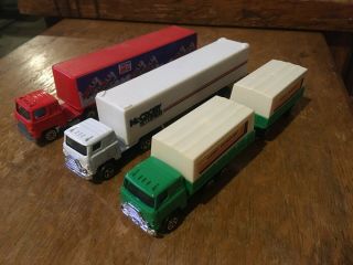 Ho Set Of 3 Freight Trucks Perfect Vintage Hong Kong Tractor Trailer