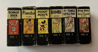 Vintage 1940’s Disney Mickey Mouse Library Of Card Games By Russell Mfg Vol 1 - 6
