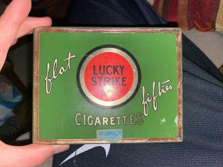 Vintage Lucky Strike Cigarette Tin Case - It 