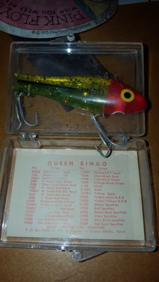 Vintage Bingo Fishing Lure Red And White Queen Series Texas Never Fished 2