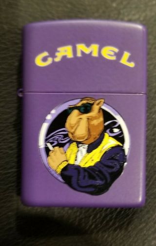Zippo Vintage Joe Camel In The Window Purple Matte Lighter