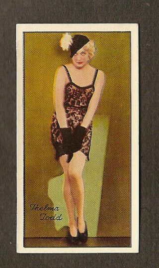 Thelma Todd Card Vintage 1930s Carreras Famous Film Stars Photo