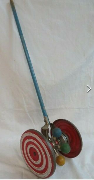 Rare Vintage Gong Bell Push Toy 1940 