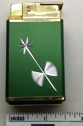 Royal Musical Cigarette Lighter/green And Gold - Anniversary Song