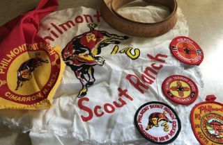 Vintage Philmont Scout Ranch Bsa Patches,  Belt,  Scarf Cimarron,  Nm - 1970’s
