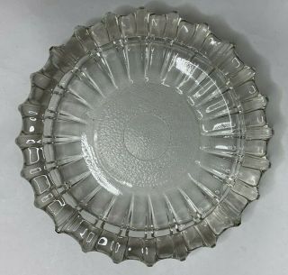 Vintage Clear Ribbed Glass Large Ashtray Mid Century Modern 10 "