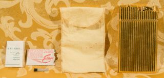 Vintage Evans Gold Tone Cigarette Case With Lighter