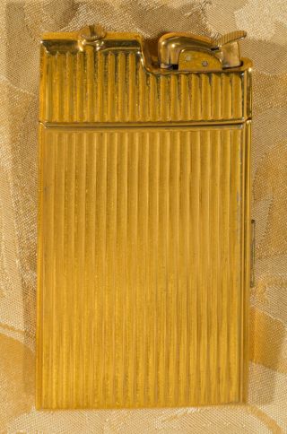 Vintage Evans Gold Tone Cigarette Case with Lighter 3