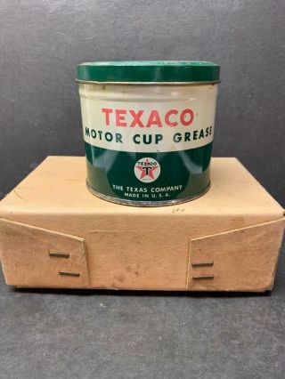 Vintage Texaco Motor Cup Grease 1 Lb.  Can