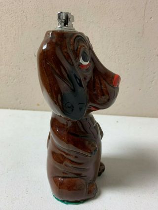 Vintage 1940 ' s Figural Cigarette Lighter Porcelain Sad Dog Made in Japan 2