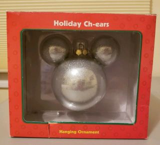 Enesco Mickey Head Silver Large Ornament,  Vintage,  Box,  Pre - Owned