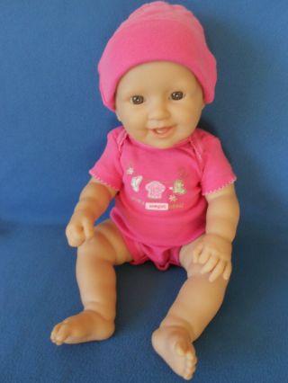 Berenguer Baby Doll 17 " All Vinyl,  Happy Face,  Pink Preemie Outfit With Hat