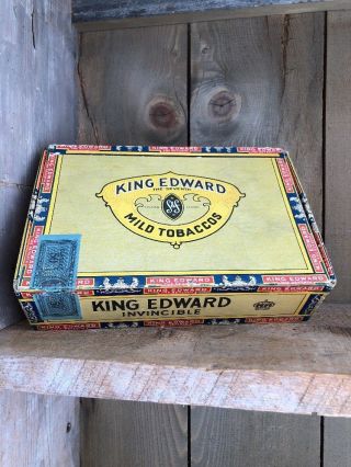 Vintage King Edward The Seventh Invincible Cigar Box - Class C 6 Cents Georgia