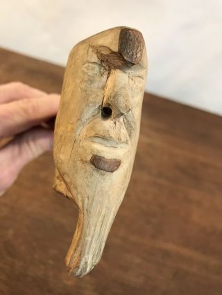 Vintage Amateur Hand Carved Wooden Pipe Old Man (hd18)