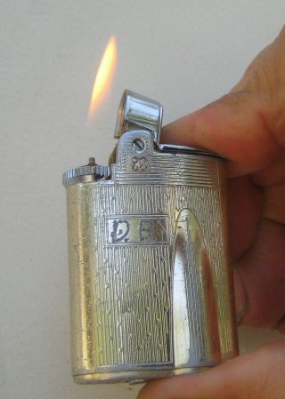 Vintage Ronson Varaflame Starfire Engraved Butane Lighter Great