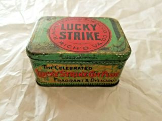 Vintage 8 Oz.  Lucky Strike Tobacco Tin,  Cut Plug,  Gd.  Cond.  1920 