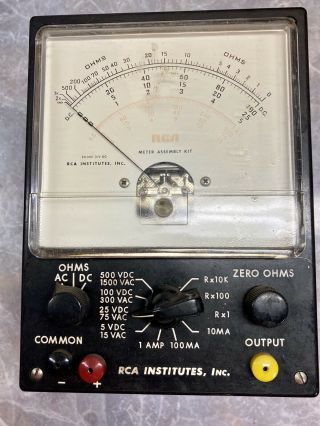 Voltmeter Rca Volt & Ohm Meter Vintage With Probes