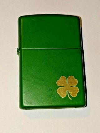 2016 Irish Green Four Leaf Clover Good Luck Zippo Lighter Exc,  Cond $14.  99
