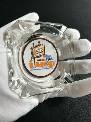 Vintage Ihop The International House Of Pancakes 4 - Color Glass Ashtray Exc