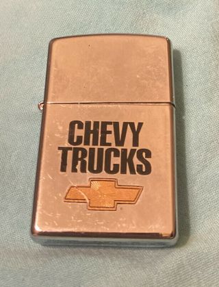 Vintage Zippo Chevy Trucks Bowtie Logo Lighter No Box / No Sticker Chrome