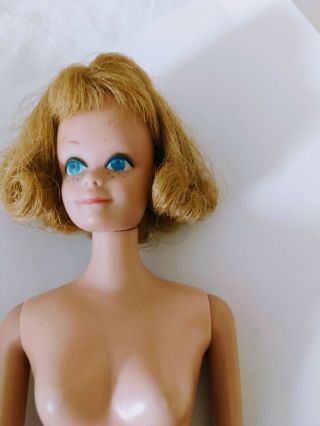 Vintage 1958/1962 Blonde Hair Midge Barbie Doll Freckles Straight Legs
