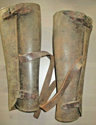 Vintage Leather Gaiters (leggings) Not Sure Of Age