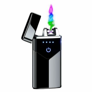 Rechargeable Electronic Lighter With Usb Windproof Led Battery Smart Men Gifts